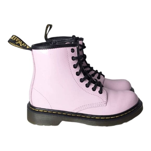 DR. MARTENS 1460 Pink Patent Leather Lace-Up Boot Youth Size 1 - Picture 3 of 9